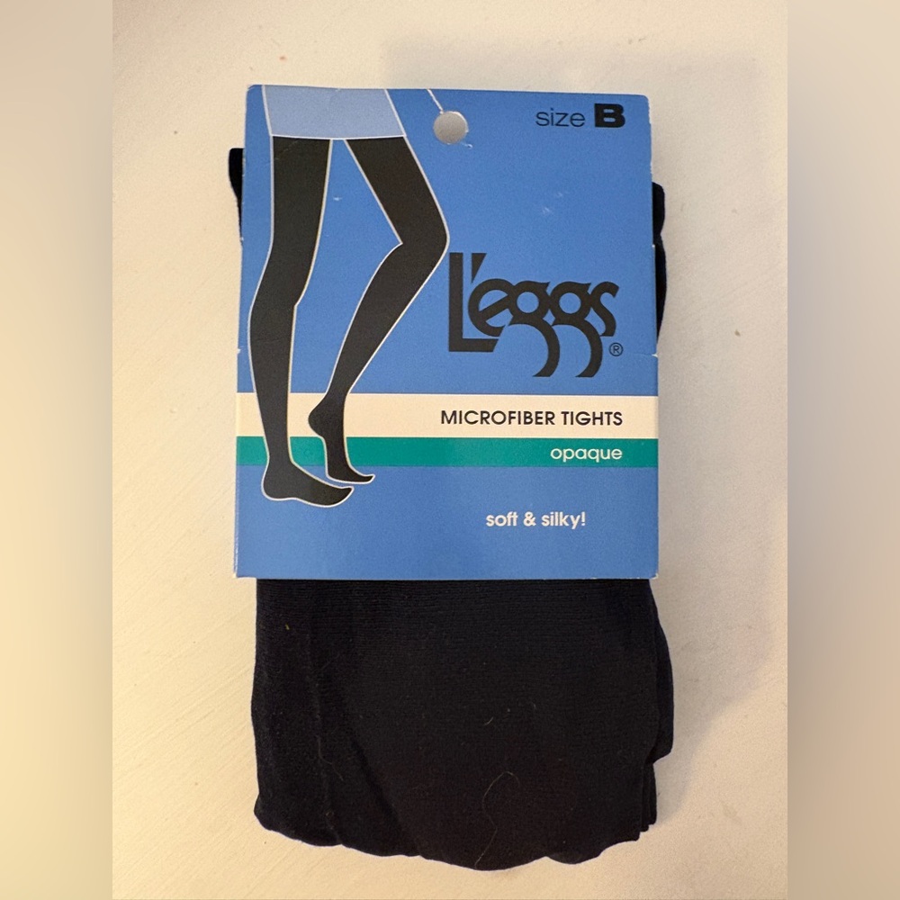 Leggs Casuals Womens Navy Opaque Body Microfiber Tights Size B